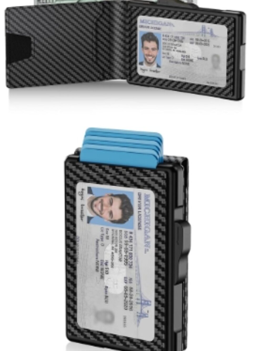 Wallet for Men, Minimalist Leather RFID Blocking Bifold Wallet, Cash Slot - Picture 2 of 3
